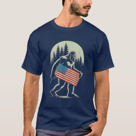 Sasquatch American Flag für 4. Juli Bigfoot T-Shirt