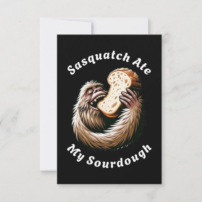 Sasquatch Ate My Sourdough Dankeskarte (Vorderseite)