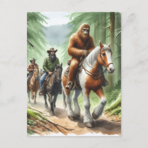 Sasquatch auf einem Gruppenweg Postkarte
