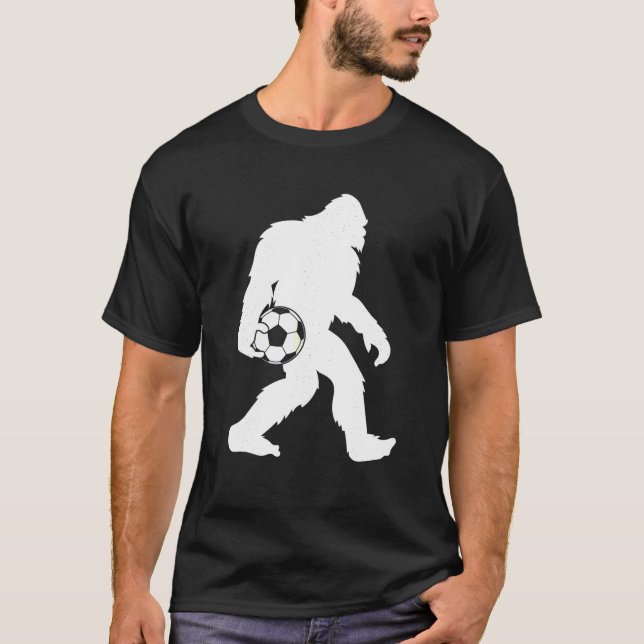 Sasquatch Bigfoot Goalkeeper Funny Soccer Ball Kin T-Shirt (Vorderseite)