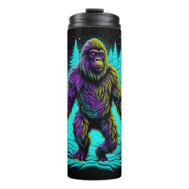Sasquatch Bigfoot in Aquamarin und schwarz Thermosbecher