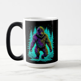 Sasquatch Bigfoot in Aquamarin und schwarz Verwandlungstasse