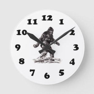 Sasquatch Bigfoot Runde Wanduhr