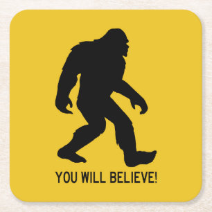 Sasquatch (Bigfoot) Sie werden glauben! Rechteckiger Pappuntersetzer