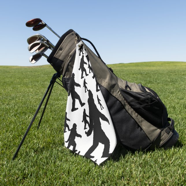 Sasquatch Bigfoot Silhouette Squatchin Golfhandtuch (Gras)