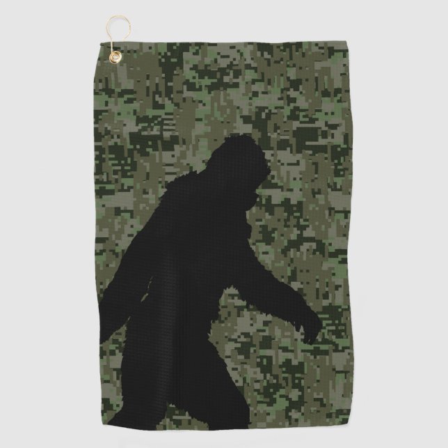 Sasquatch Bigfoot Silhouette Squatchin Golfhandtuch (Vorderseite)