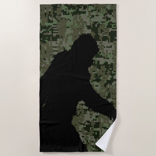 Sasquatch Bigfoot Silhouette Squatchin Strandtuch (Vorderseite)