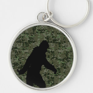 Sasquatch Black Silhouette Digital Camouflage Schlüsselanhänger