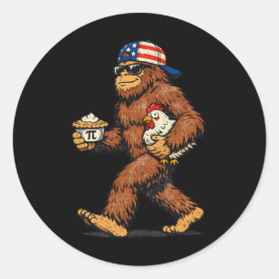 Sasquatch Chicken Pie Lustiger Pi-Tag Runder Aufkleber
