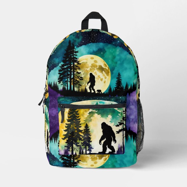 Sasquatch Colorful Vollmond Bedruckter Rucksack (Vorderseite)
