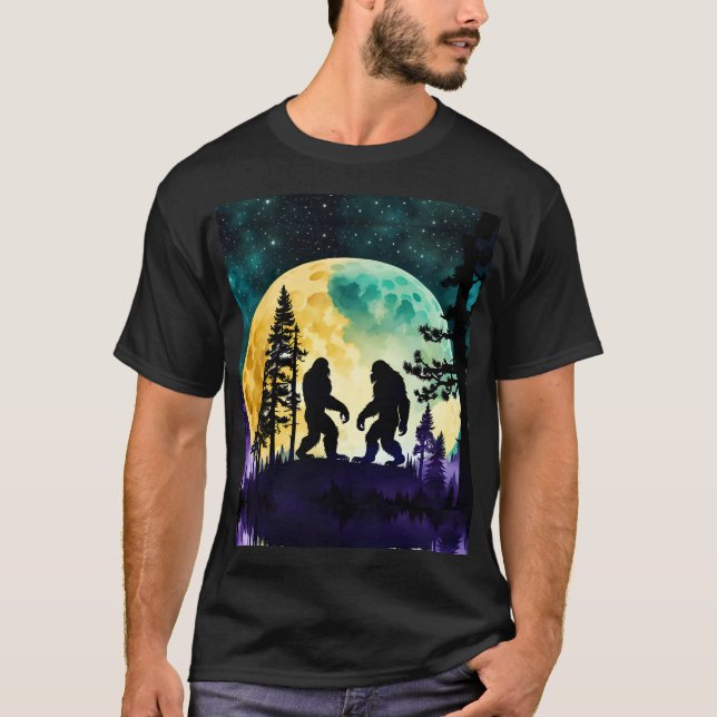 Sasquatch Dance Vollmond auf dem Berg T-Shirt (Vorderseite)