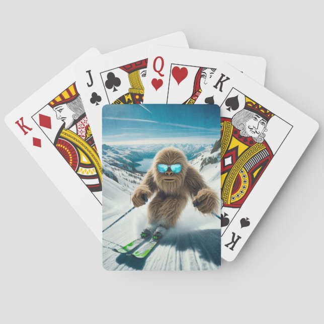 Sasquatch der Skifahrer Spielkarten (Rückseite)
