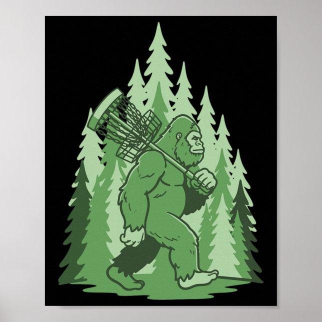 Sasquatch Disc Golf Sket Wald Lustiger Frisbee  Poster (Vorne)