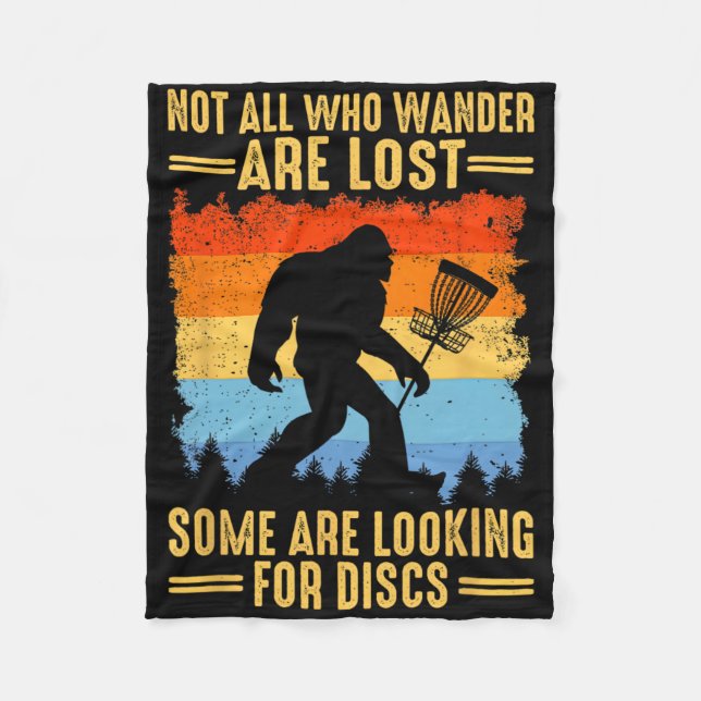 Sasquatch Disc Golfer Lounge Retro Kunst, Dichtung Fleecedecke (Vorderseite)