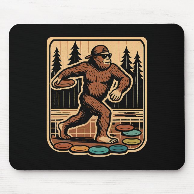 Sasquatch Disc Golfer Lustige Disc Golf  Mousepad (Vorne)