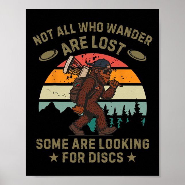 Sasquatch Disc Golfer Lustiger Disc Golf _2  Poster (Vorne)