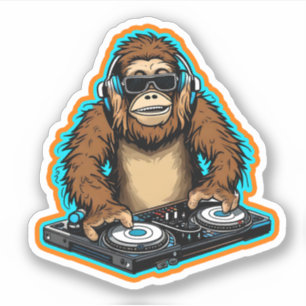 Sasquatch DJ Vinyl Aufkleber