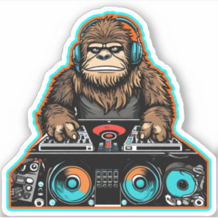 Sasquatch DJ Vinyl Aufkleber