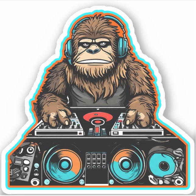 Sasquatch DJ Vinyl Aufkleber (Vorderseite)