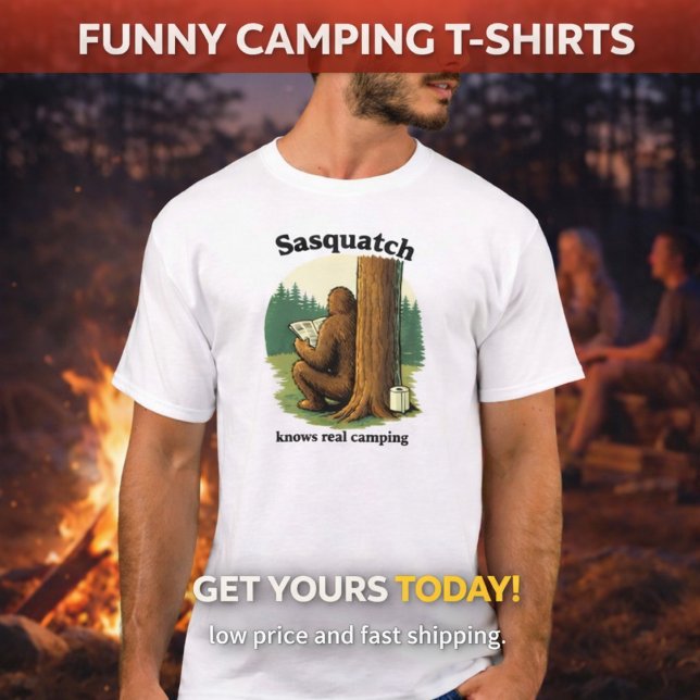 Sasquatch echtes Camping T-Shirt (Von Creator hochgeladen)