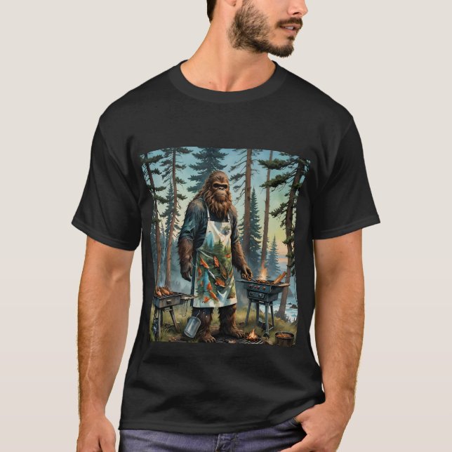 Sasquatch Fish Grillmaster Vater T-Shirt (Vorderseite)