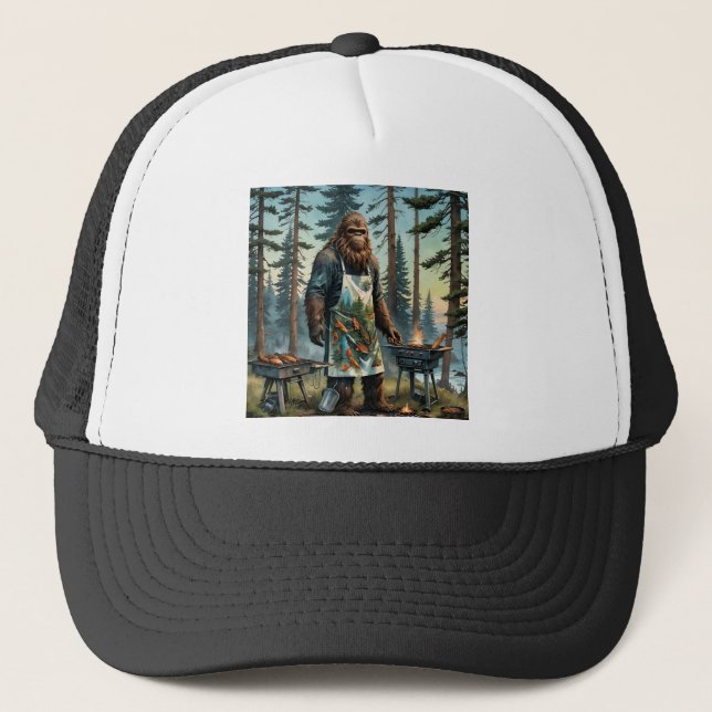 Sasquatch Fish Grillmaster Vater Truckerkappe (Vorderseite)