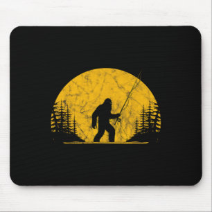Sasquatch Fliegenfischen Vintage Forelle Angler Lu Mousepad