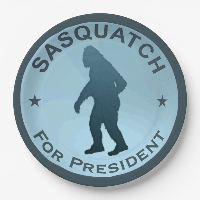 Sasquatch für den Präsidenten Pappteller (Vorderseite)