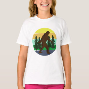 Sasquatch glaubver Vintager Sonnenuntergang T-Shirt
