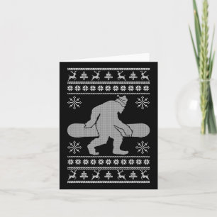 Sasquatch Going Snowboarden Ugly Christmas Bigfoo Karte