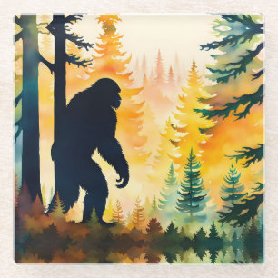 Sasquatch-Herbstlandschaft-Sonnenuntergang Glasuntersetzer