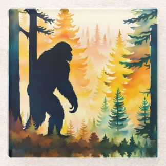 Sasquatch-Herbstlandschaft-Sonnenuntergang Glasuntersetzer