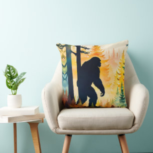Sasquatch Herbstlandschaft Sonnenuntergang Kissen