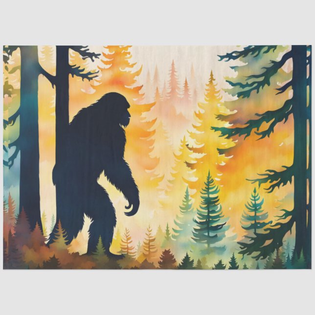 Sasquatch-Herbstlandschaft-Sonnenuntergang Seidenpapier (Vorderseite)