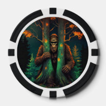 Sasquatch Hiding Poker Chips