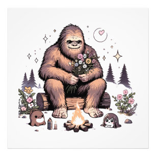 Sasquatch Holding-Blume Fotodruck