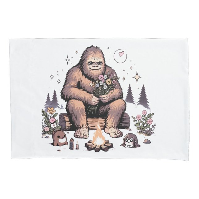 Sasquatch Holding-Blume Kissenbezug (Vorderseite)