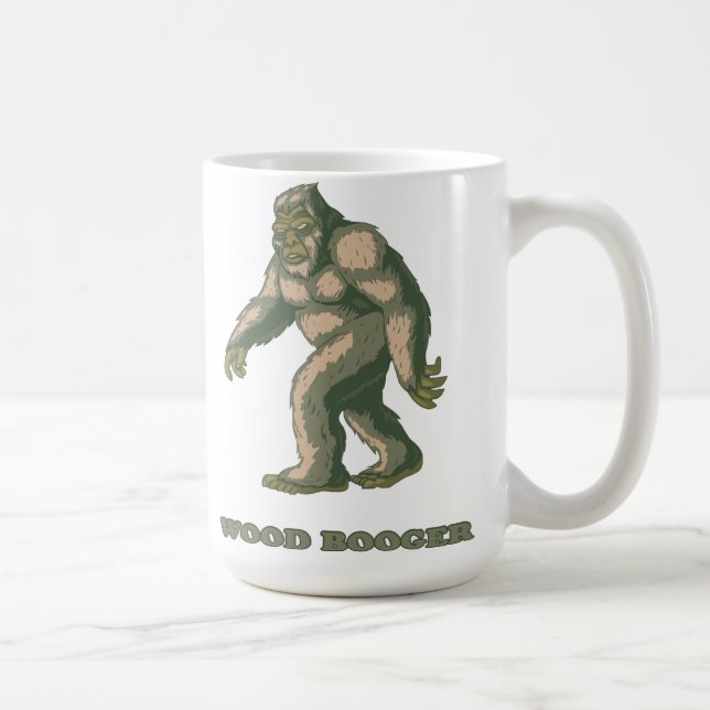 Sasquatch: Hölzerne Booger-Kaffee-Tasse Kaffeetasse (Rechts)