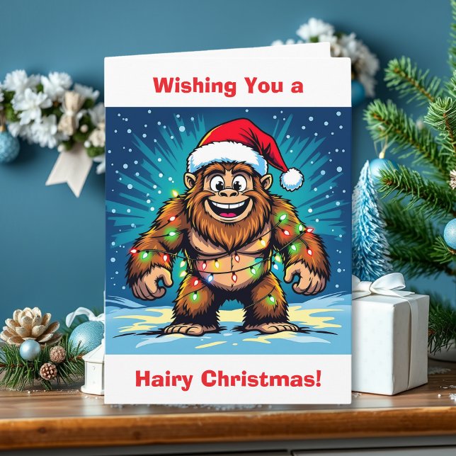 Sasquatch  Humor and Pun Personalized Christmas Karte (Von Creator hochgeladen)