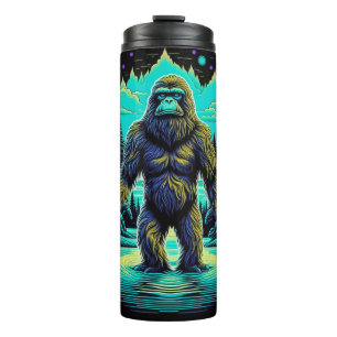 Sasquatch im Wald Ai Art Thermosbecher