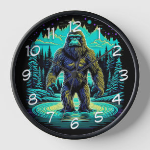 Sasquatch im Wald Ai Kunst Uhr