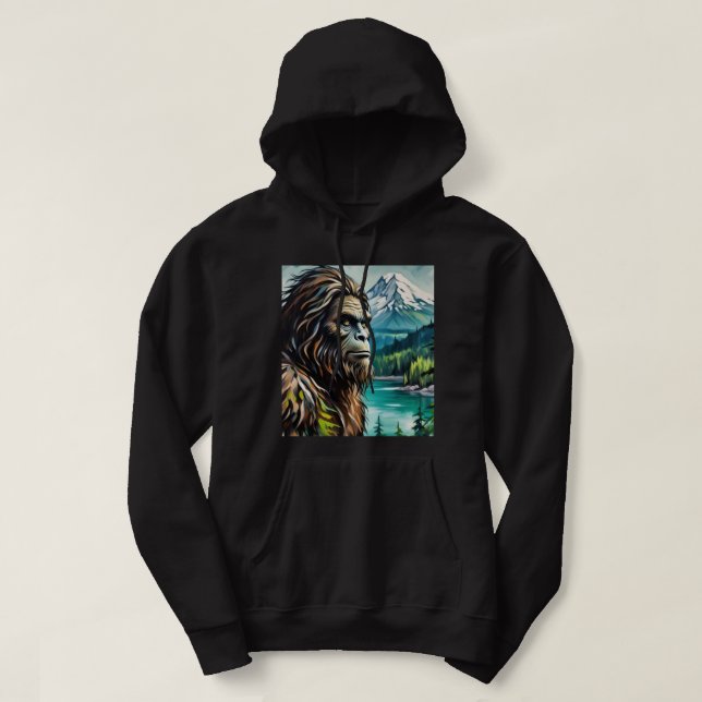 Sasquatch in den Bergen Hoodie (Design vorne)