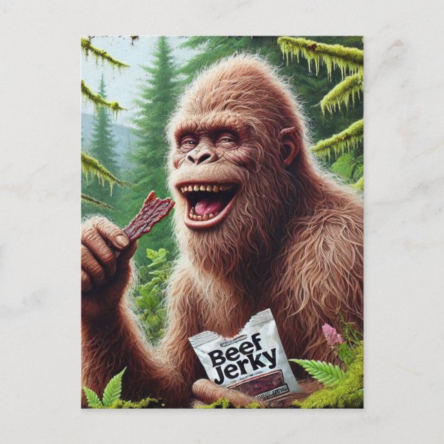 Sasquatch in einem Mooswald Postkarte (Vorderseite)