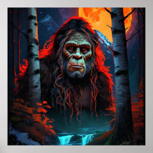 Sasquatch-Jagd im Mondlicht Poster