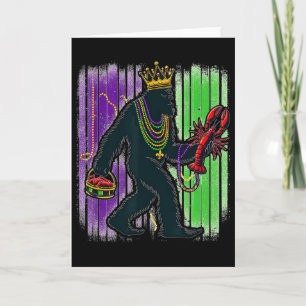 Sasquatch Mardi Gras Bigfoot Lustige Männer Kinder Karte