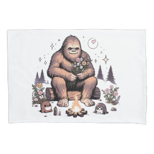Sasquatch mit Blumen Kissenbezug