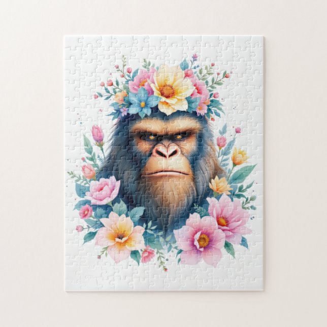 Sasquatch mit Blumenkrone Puzzle (Vertikal)