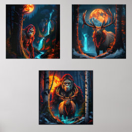 Sasquatch Moonlit Hunt Bilderwand Sets