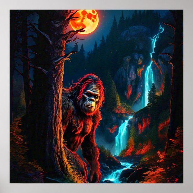 Sasquatch Moonlit Hunt Poster (Vorne)