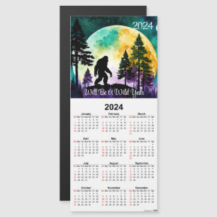 Sasquatch on Mountain Ridge Magnetic Calendar Card Magnetkarte